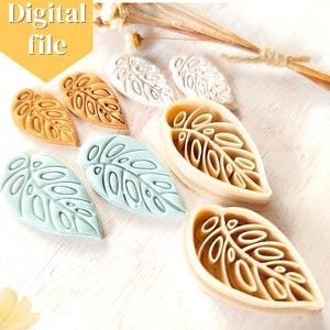 File STL per taglierina per orecchini in argilla polimerica a forma di foglia (download digitale)