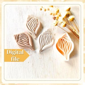 STL Polymer Clay Style Kolczyki Frez - Cyfrowy plik do gliny, Natychmiastowe pobranie, Plik STL do Drukarki 3D - SEA Shell