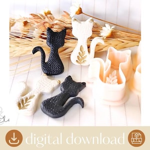 Archivo STL para cortador de aretes de dos gatos: Arcilla polimérica para impresora 3D (descarga digital)