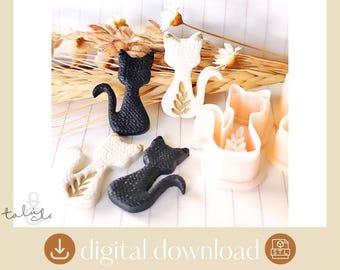 Two Cats Earring Cutter STL File: 3D Printer Polymer Clay (Digital Download)