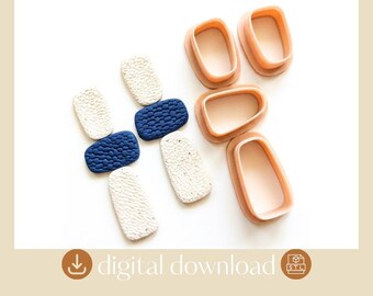 Geometric Pack Polymer Clay Earring Cutter STL File (Digital Download)