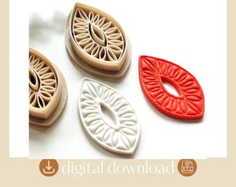 Leaf Polymer Clay Earring Cutter STL File (Digital Download)