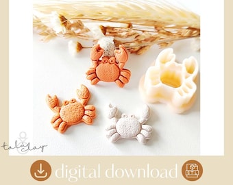 Crab Polymer Clay Earring Cutter STL File (Digital Download)
