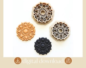 Cortador de pendientes Mandala STL: Joyería de arcilla polimérica (Descarga digital)