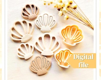 Shell Earring Cutter STL: Polymer Clay Jewelry, 3D Printer File (Digital Download)