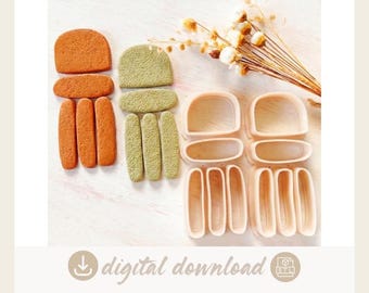 Polymer Clay Earring Cutter STL File: Organic Shapes (Digital Download)