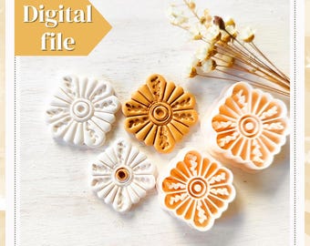 Flower Earring Cutter STL: Polymer Clay Style (Digital Download)