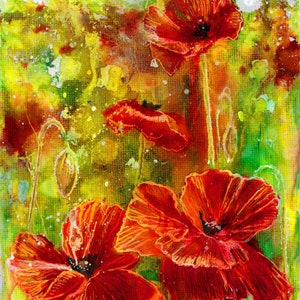 Catherine Dolan &#39;Ribbesford Poppies&#39;, A4 Fine Art Giclee print of the Malvern Hills