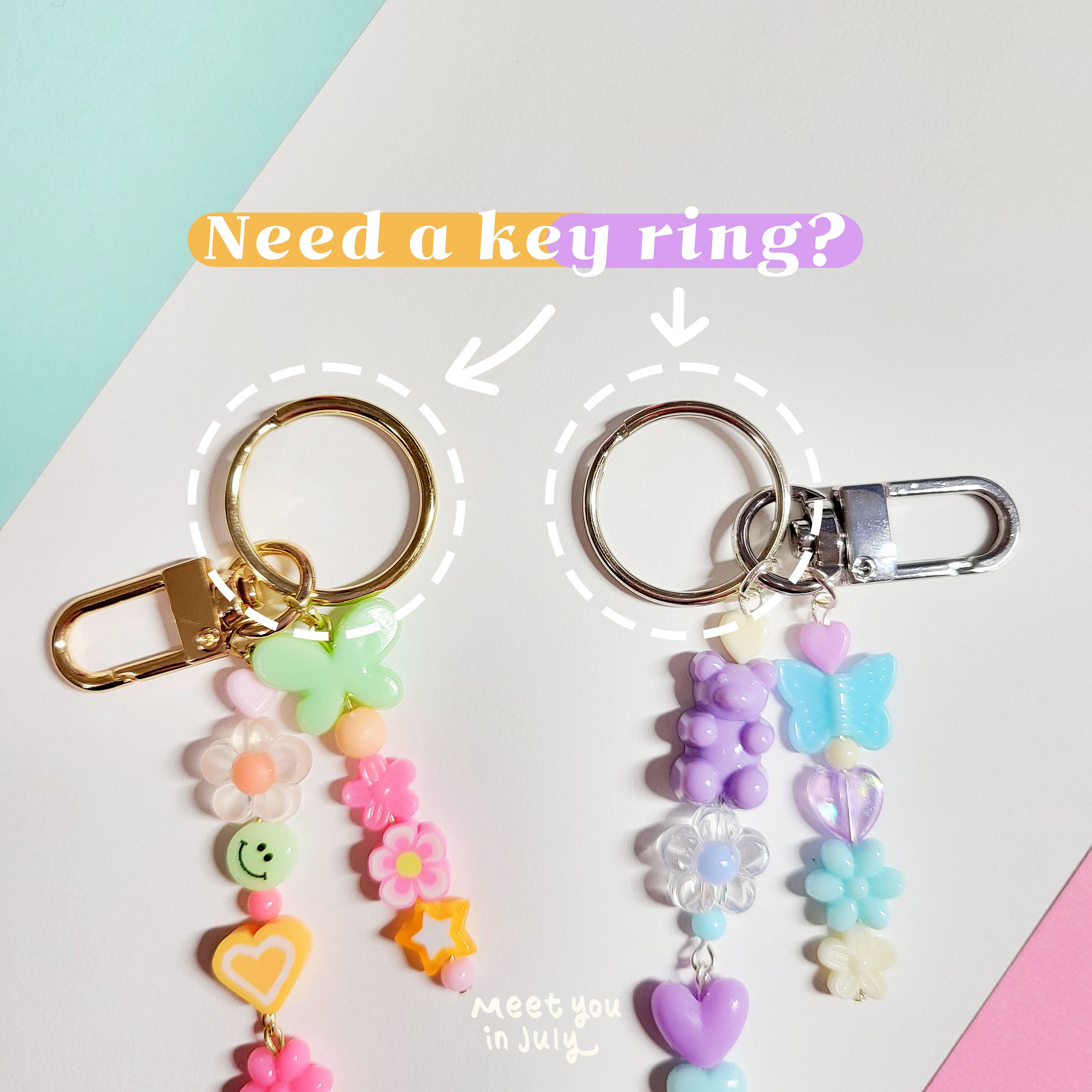 beads♡key chain Beaded Keychain | 90s Beaded Keychain| Y2K Aesthetic