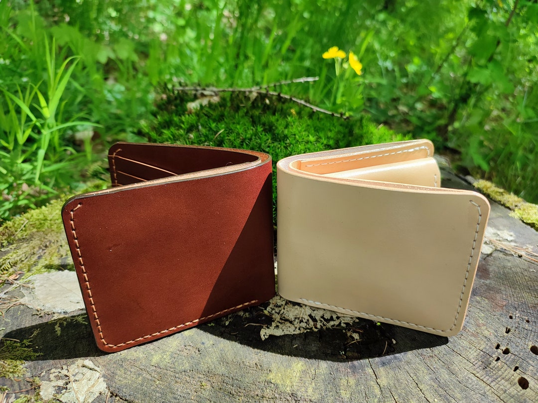 Bi-fold Leather Wallet With Coin Pocket 8 Pocket Card Slots - Etsy