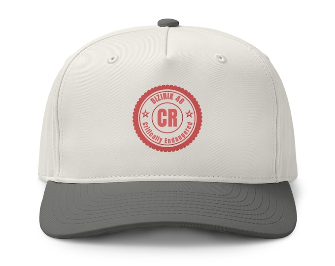 CR Two-Tone Cap, Critically Endangered Graphic Hat, Streetwear Cap, BIZIRIK 48