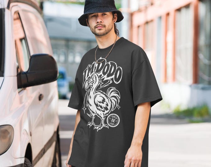 Dodo Oversized Faded T-Shirt, Extinct Species Graphic Tee, BIZIRIK 48