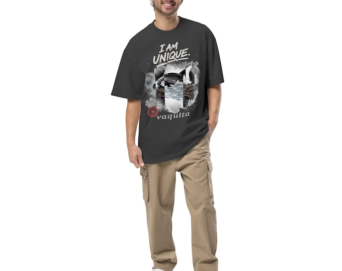 Vaquita Oversized Faded T-Shirt, Endangered Species Graphic Tee, BIZIRIK 48