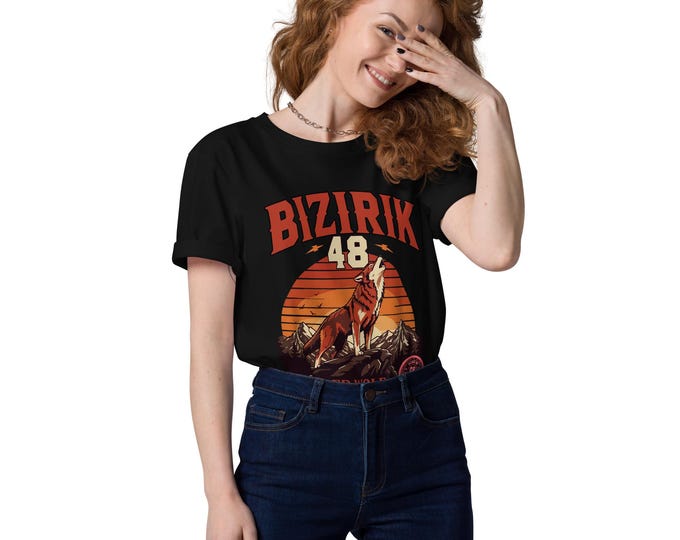 Red Wolf Organic Cotton T-Shirt, Endangered Species Graphic Tee, BIZIRIK 48