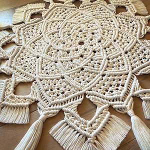 Large Macrame Table Centerpiece, Handmade - Color and Size Options