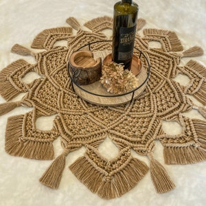 Large Macrame Table Centerpiece, Handmade - Color and Size Options