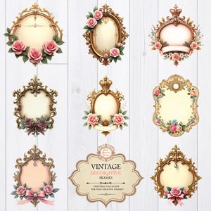 Vintage Decorative Frames | 30 Transparent PNG Images | Shabby Chic | Vintage | Commercial Use