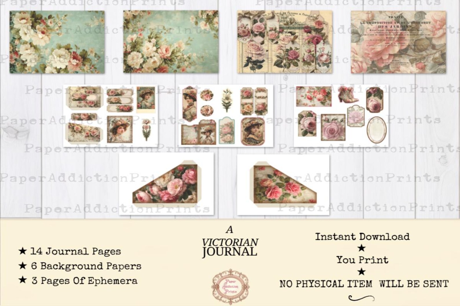 Victorian Junk Journal Kit, Printable Ephemera (commercial Use) - Etsy