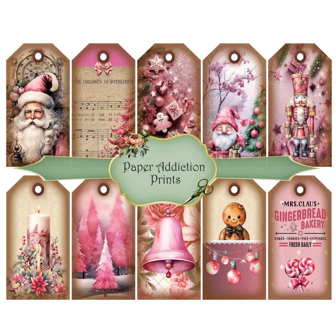 Printable Instant Download Pink Christmas Gift Tags - Etsy