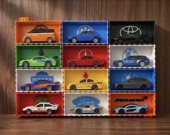 Vetrina personalizzata per macchinine giocattolo - Garage modulare Hot Wheels - Organizzatore per auto da parete - Per collezionisti di modellini - Garage in scala 1:64