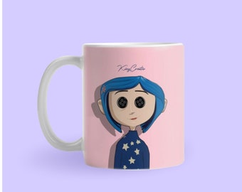 Coraline Character Ceramic Mug – Cartoon Lovers Gift