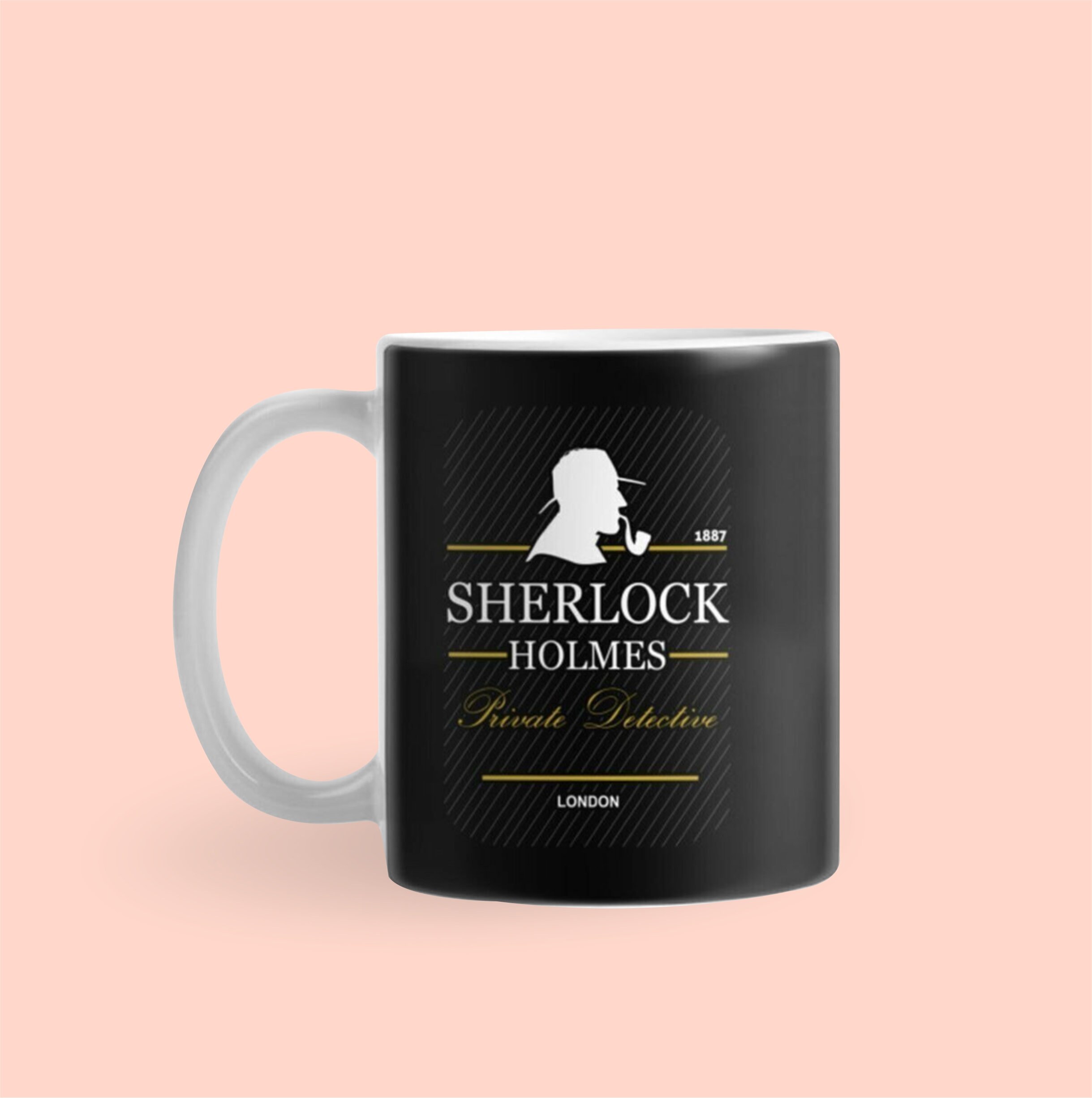 Mug En Verre Gravé Sherlock Holmes - Des Deux Côtés - Artisan Graveur - 0.25L