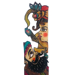 Leyla and Mecnun, leather bookmarks