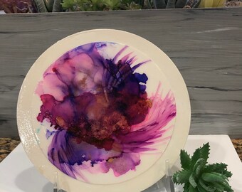 Abstract Alcohol Ink Round Painting