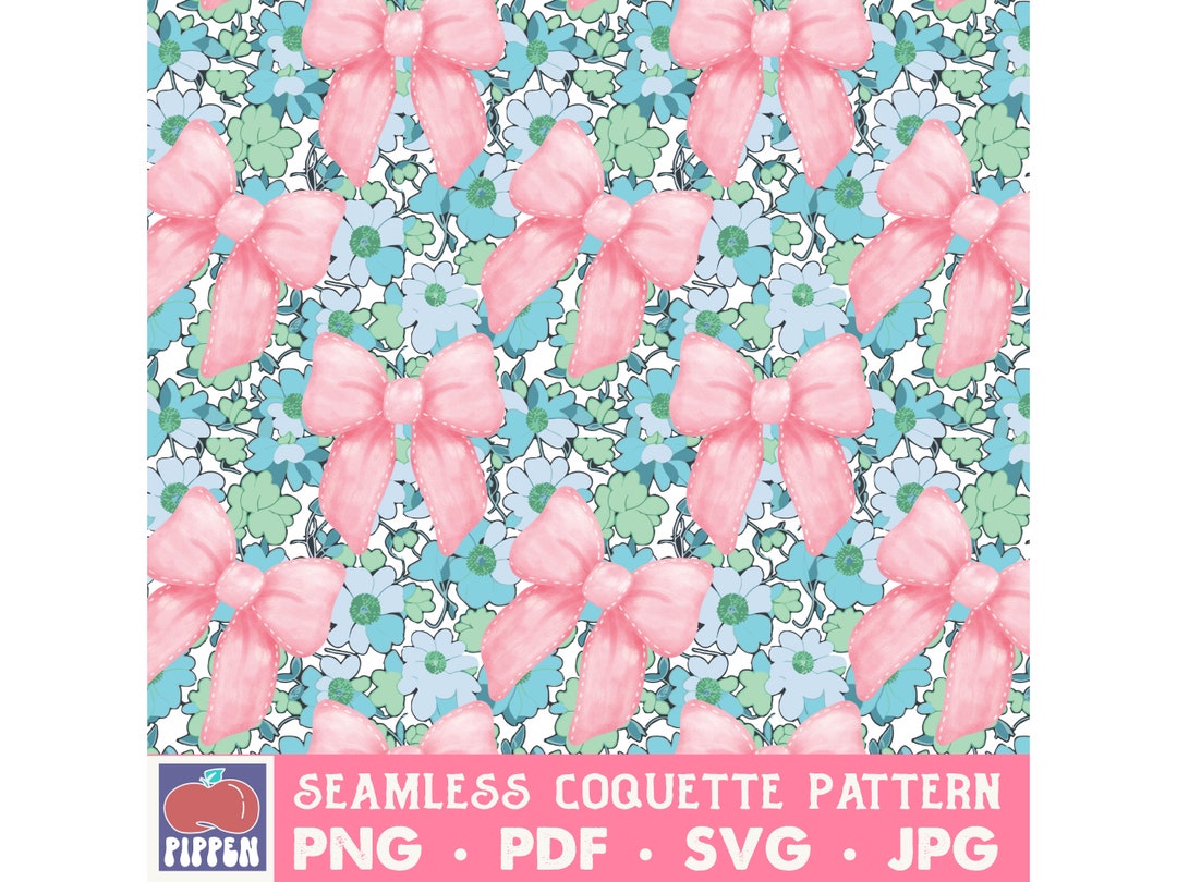 Floral Coquette Pattern Seamless Digital Download Scrapbook Paper Pink ...