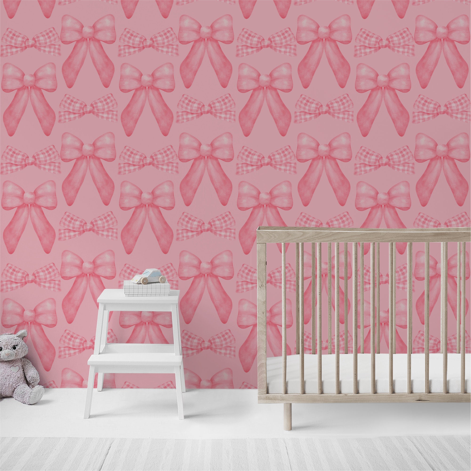 Coquette Pink Bow Pattern PNG SVG Seamless Digital Paper Instant ...