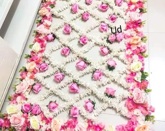 Pink Flower Bridal Entry Chaadar: Indian Wedding Decor (60x40)