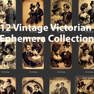Vintage Victorian Ephemera Bundle Pack - Digital download. Printable Victorian images for Junk Journaling, Scrapbooking