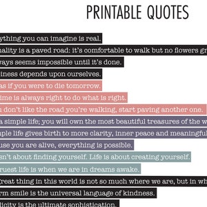 Printable Quotes for Scrapbooks, Journals, Bullet Journals, Sketchbooks - DOWNLOAD ONLY