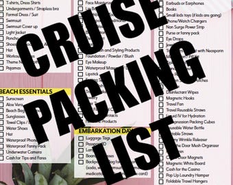 Ultimate Cruise Packing List & Tips | Printable Travel Checklist | Cruise Essentials Digital Download | Vacation Planner PDF