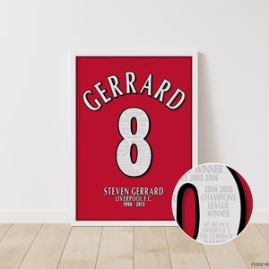Steven Gerrard - Liverpool Career A3 Poster Print