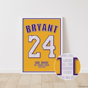 Kobe Bryant - LA Lakers Career A3 Poster Print