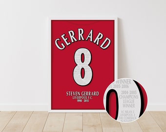 スティーブン・ジェラードのサイン入りリバプールサッカー写真 - Etsy 日本