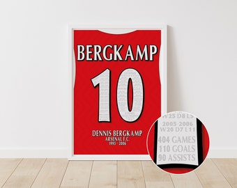 Dennis Bergkamp - Arsenal Career A3 Poster Print