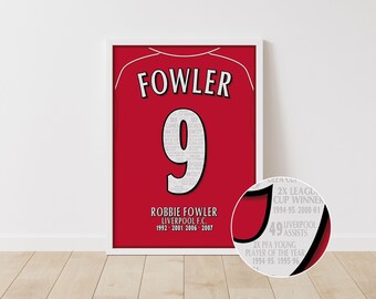 Robbie Fowler - Liverpool Career A3 Poster Print