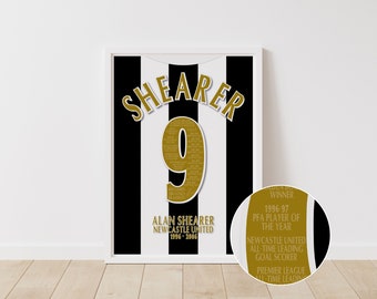 Alan Shearer - Newcastle Career A3 Poster Print