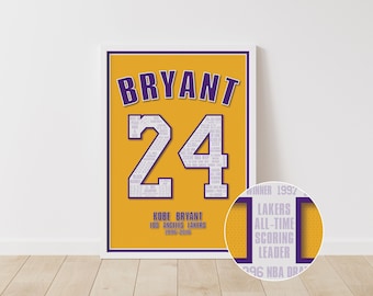 Kobe Bryant - LA Lakers Career A3 Poster Print
