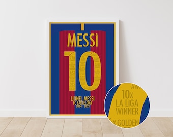 Lionel Messi - Barcelona Career A3 Poster Print