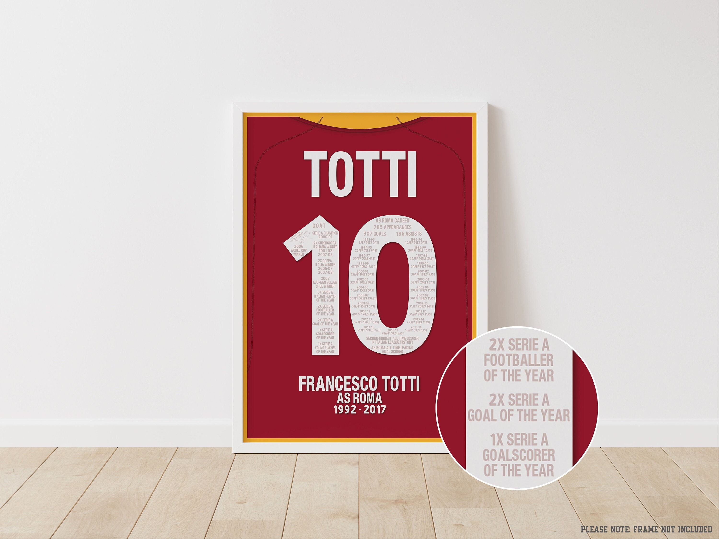 Francesco Totti - AS Roma Career Print - Etsy