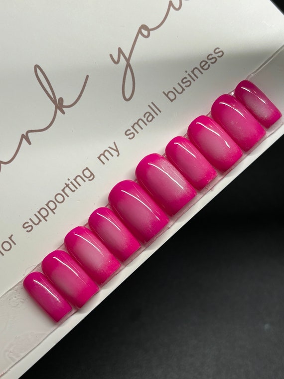 Pink Aura Nails| Coffin Press On Nails| Square Press On Nails| Long Press On Nails| Fake Nails | Press On Nails | Short Press Ons