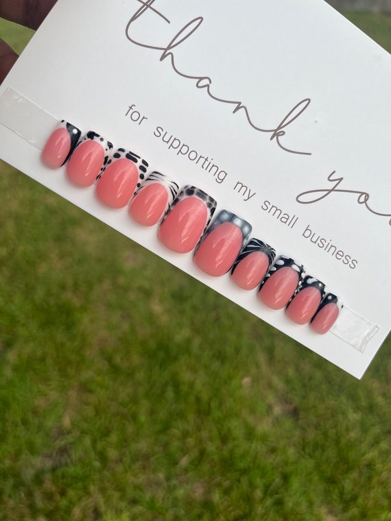 Black and White Nails| Coffin Press On Nails| Square Press On Nails| Long Press On Nails| Fake Nails | Press On Nails | Short Press Ons