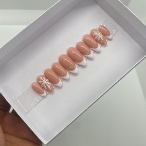 Christmas Press On Nails| Winter Press On Nails| Square Press On Nails| Long Press On Nails| Fake Nails | Press On Nails | Glue On Nails