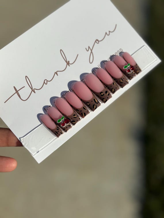 Cheetah Nails| Leopard Press On Nails| Coffin Press On Nails| Square Press On Nails| Fake Nails | Press On Nails | Glue On Nails