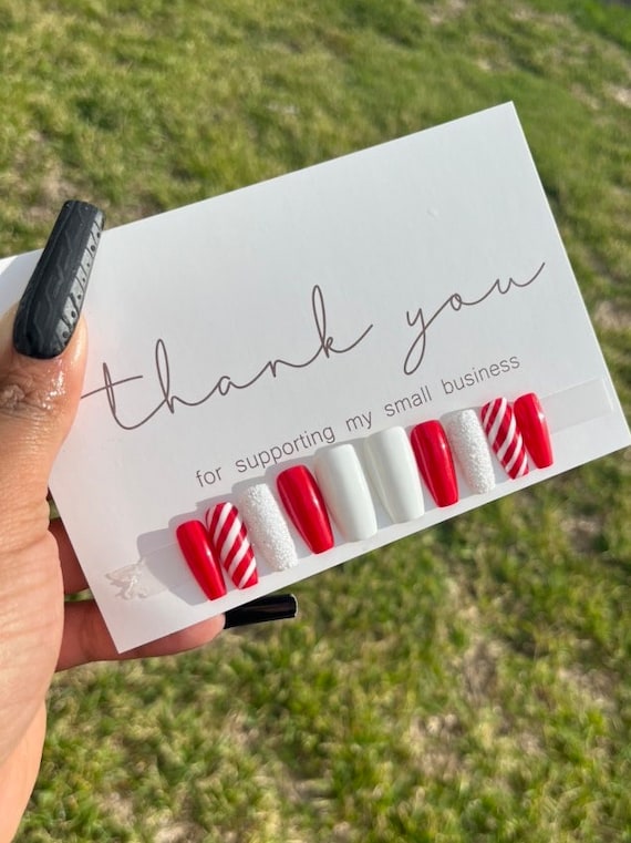 Christmas Press On Nails| Coffin Press On Nails| Square Press On Nails| Long Press On Nails| Fake Nails | Press On Nails | Glue On Nails