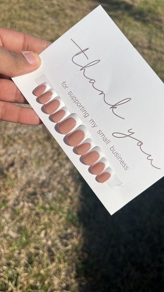 French Tip Press On Nails| Coffin Press On Nails| Square Press On Nails| Long Press On Nails| Fake Nails | Press On Nails | Glue On Nails