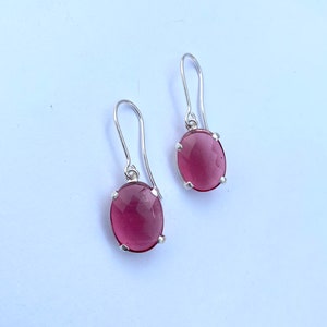 Pink Tourmaline Earrings - Pink Gemstone Studs - Pink Stud Earrings - Earrings for Bridesmaids...